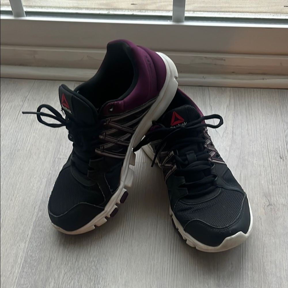 Reebok Black and Purple Running Shoes